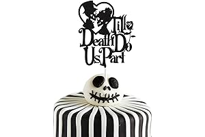 Till Death Do Us Part Cake Topper Skull Silhouette Cake Topper