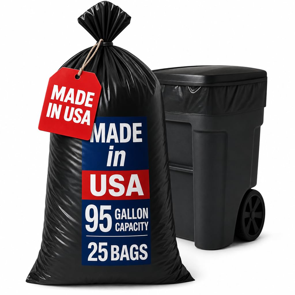55 Gallon And 95 Gallon Medium Duty Trash Bags – 15 Count (37" x 53") (15 Count)