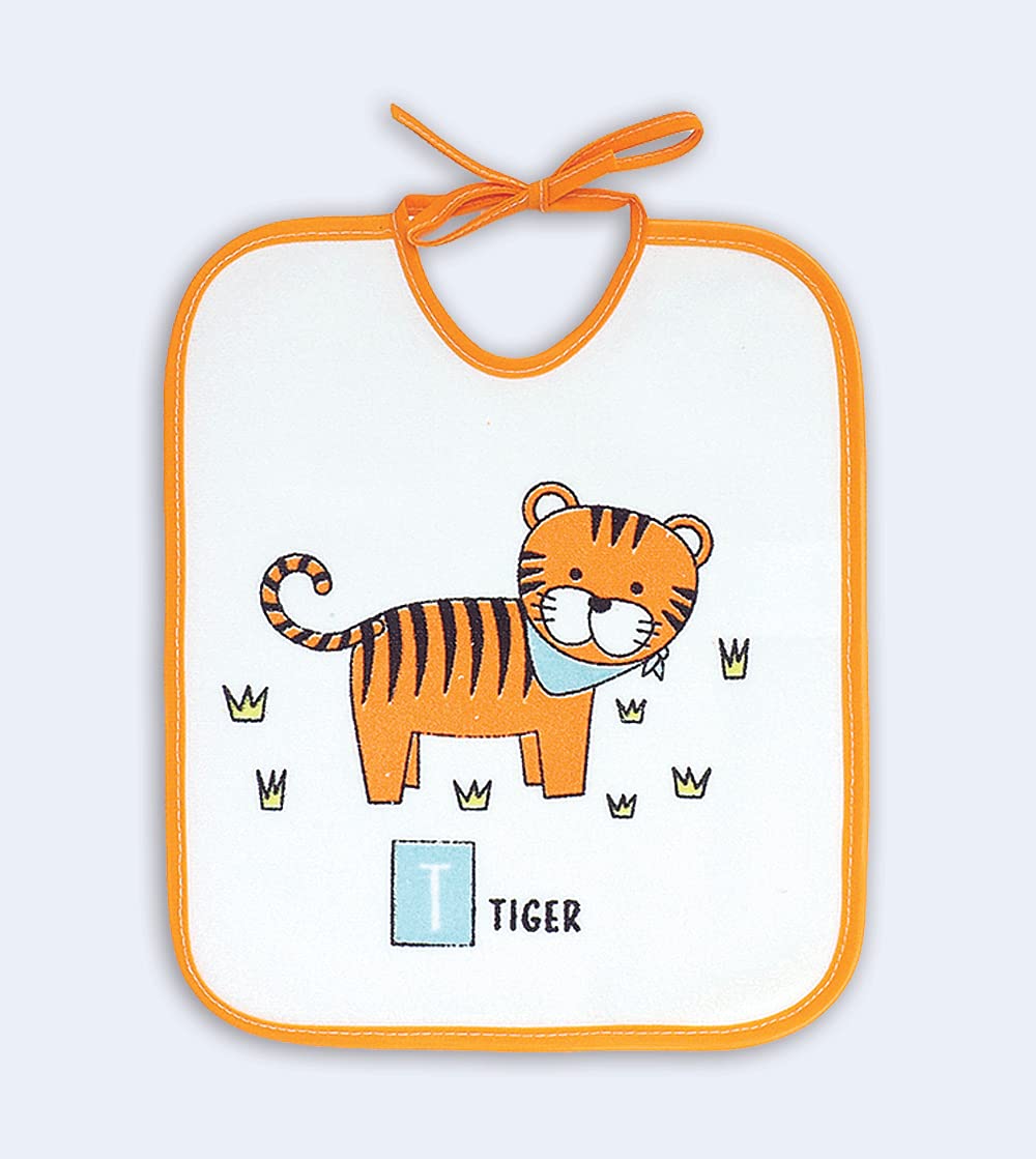 Bavaglini Impermeabili 73% Cotone 27% Poliestere Fodera Vinile Confezione Da 7 23x27 cm per Bambini 6-18 Mesi