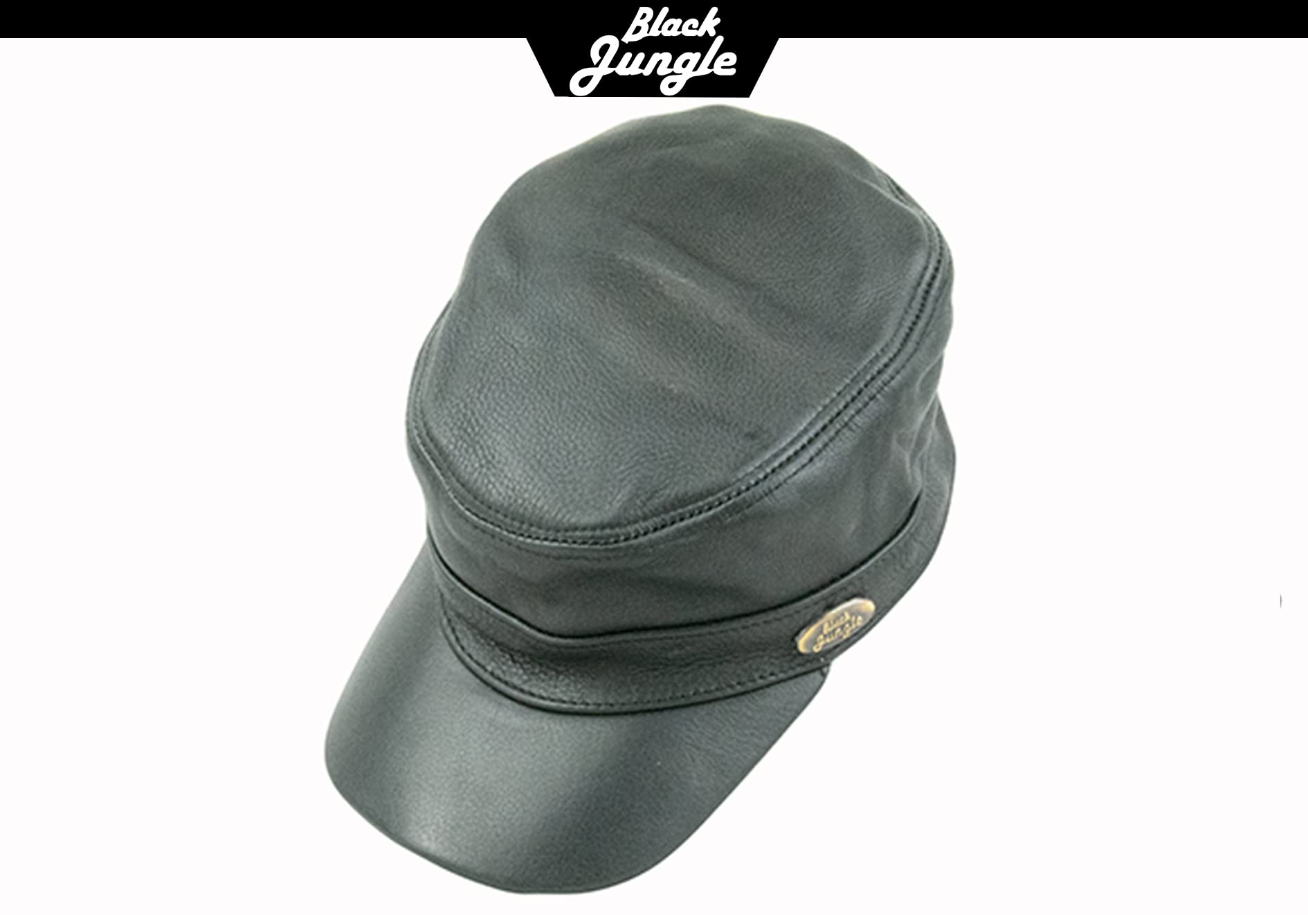 Black Jungle Castro Army Cap skórzana czapka wojskowa, czapka motocyklowa, rozmiar uniwersalny, czarny, jeden rozmiar