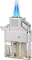 Vista 1 de Coldown Butane Lighter Insert, Windproof Gas Lighter with Dual Torch Jet Flame Adjustable and Fuel Refillable, Unique Gifts for Men