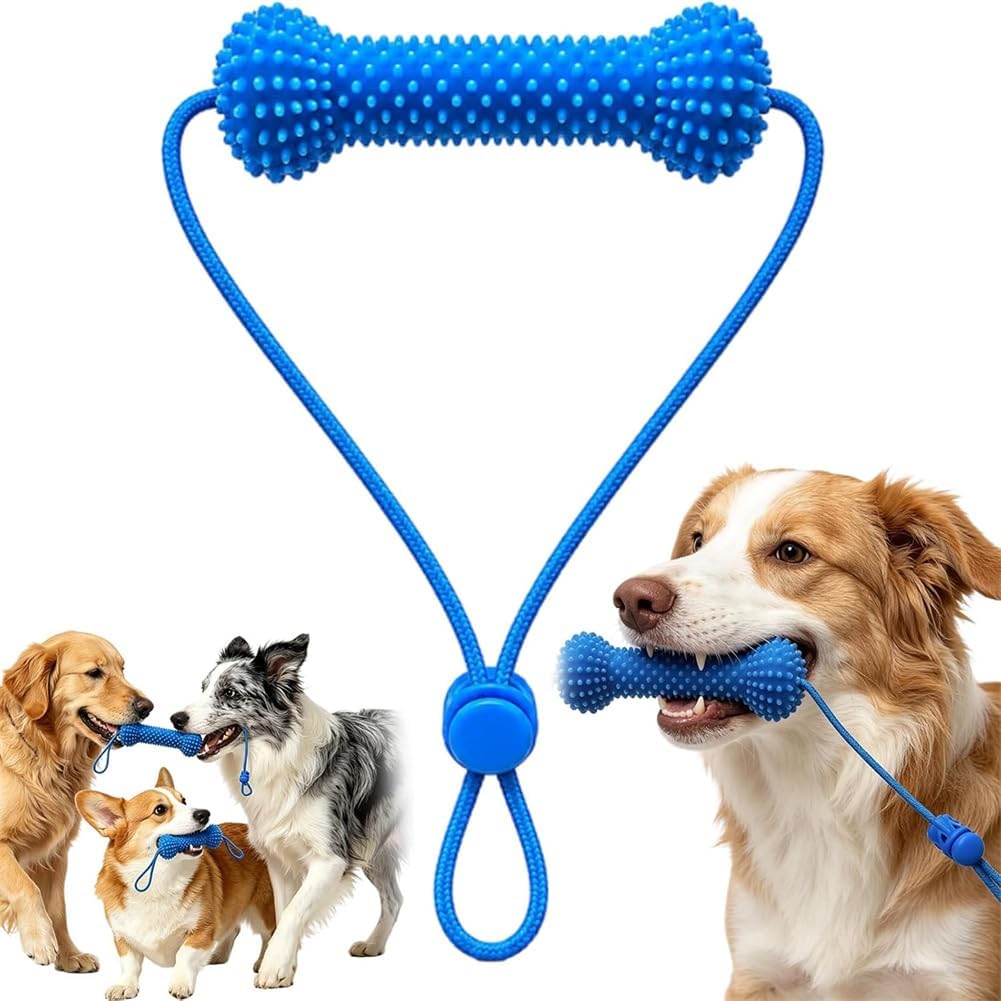 EHOTER Dual-Action Canine Dental Prop Dog Dental Chew Toy and Teeth Brushing Aid Dogs Toothbrush Toys Reusable Dog Teeth Cleaning Tool for Small Medium Large Dogs (1PCS)
