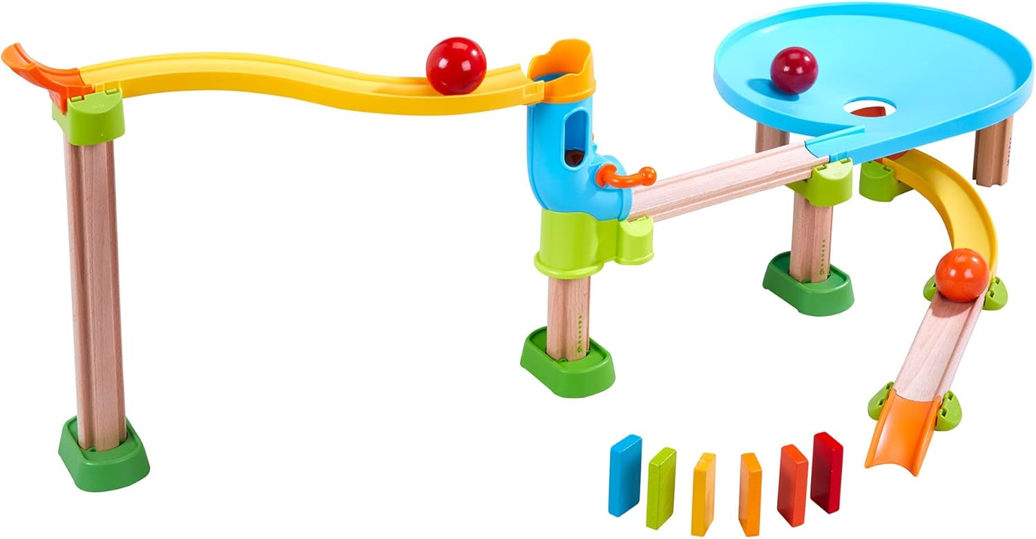 HABA Kullerbu Traffic Jam Ball Track 33 Piece Set with Funnel