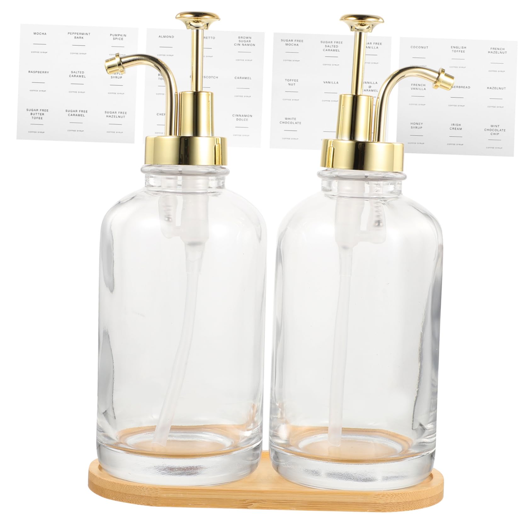 PLAFOPE Distributeur de Sirop en Verre Pompe Design Compact Cuisine ou Bar à Café