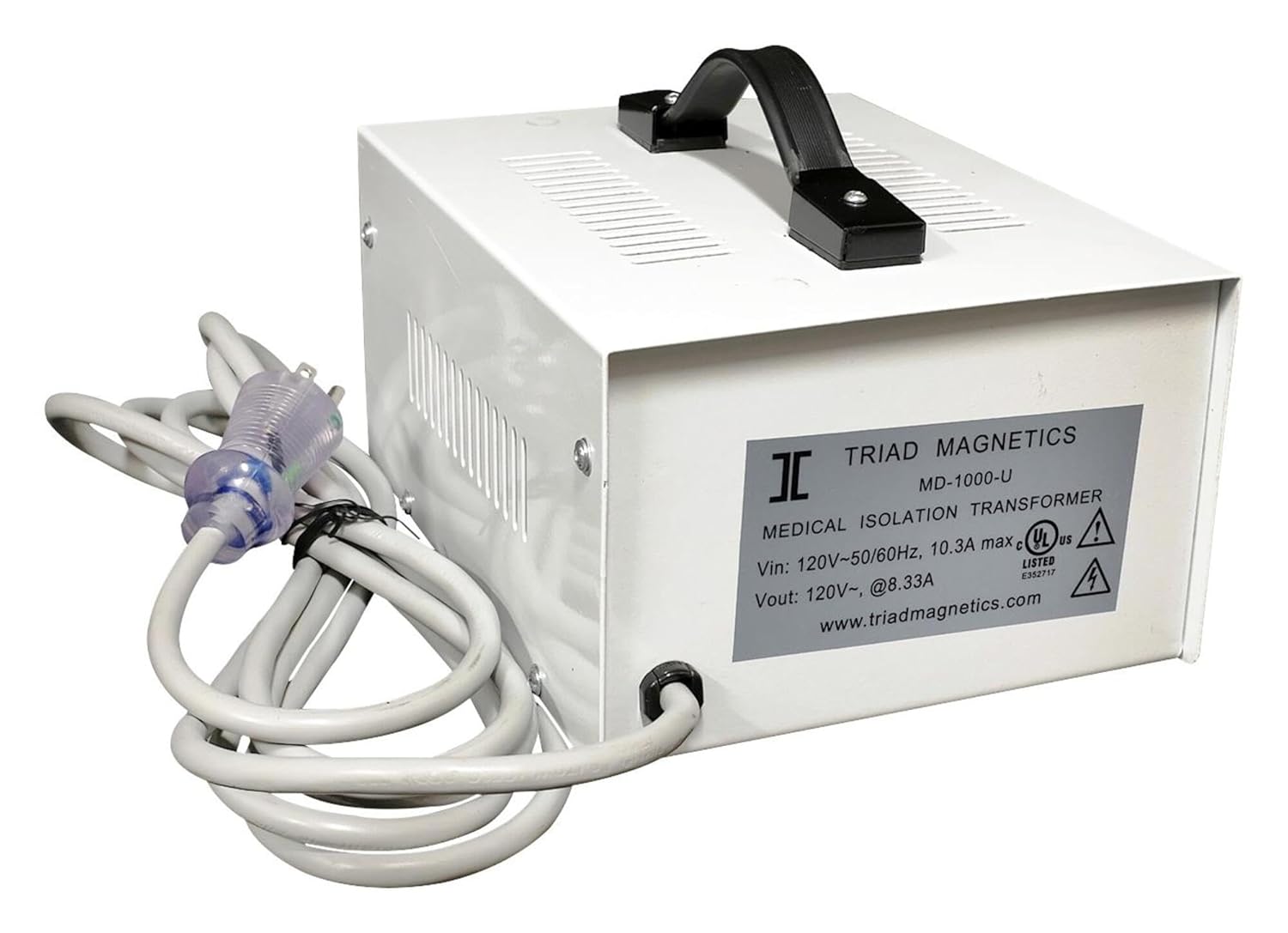 MD-1000-U Isolation Transformer, 1 kVA, 120V, 8.33 A, 1 x 120V, NEMA 5-15P, MD Series