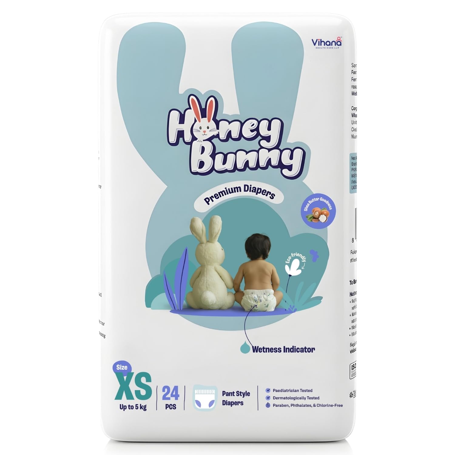 Honey Bunny Premium Diaper pant | XS Size | 24 Pack | Ultra thin | Cottony Super Soft | Super Fast Absorption | shea butter | 0-5 Kg-image-48
