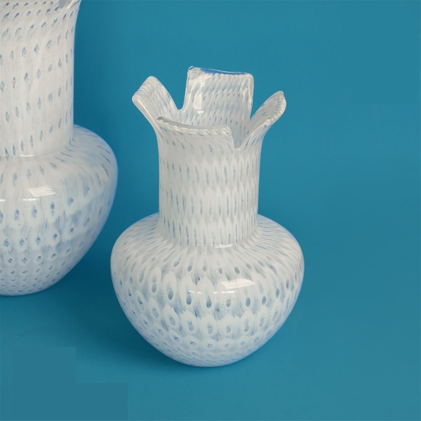 Vaso di Fiori Vaso Artistico in Vetro Fatto a Mano, Ornamenti Floreali for la Decorazione della casa, Articoli Blu e Bianchi