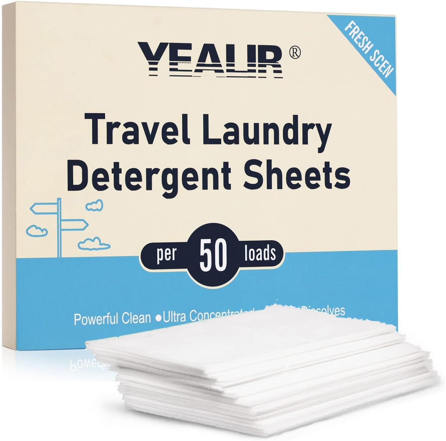 Laundry Detergent Sheets - No Mess & Space-Saving Travel Laundry Detergent -50 Loads - Liquidless Laundry Sheets - Convenient Eco Friendly & Plastic Free - Perfect for RV…