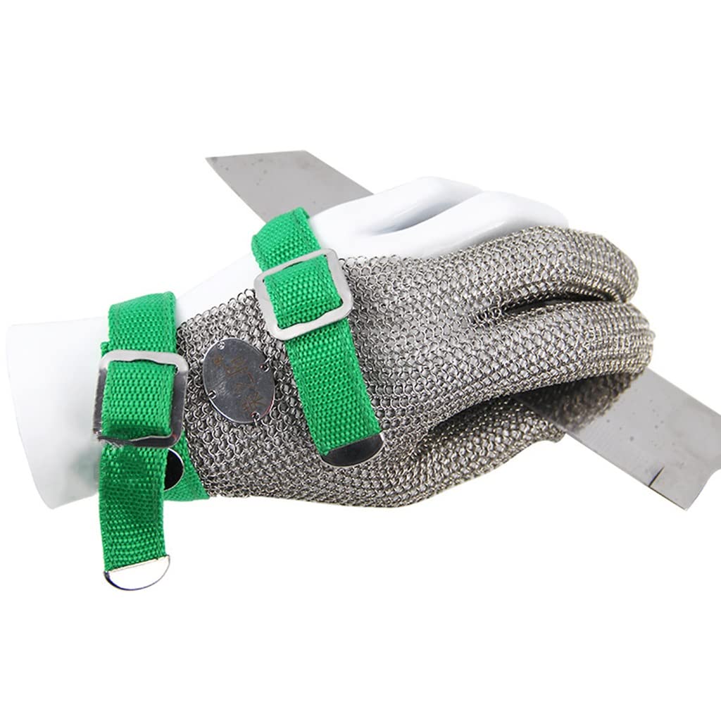 Guantes de protección Resistente a los Cortes de protección de Grado 9, Guantes de Trabajo de Alambre de Acero Resistentes al Desgaste Antideslizante, tamaño Ajustable