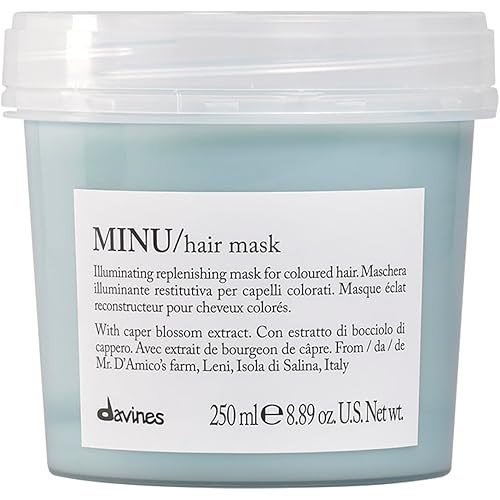Davines MINU/Hair Mask, Deep Nourishing Treatment for Color Treated Hair - Illuminating & Restorative - Weightless Shine & Silky Feel with Green Coffee