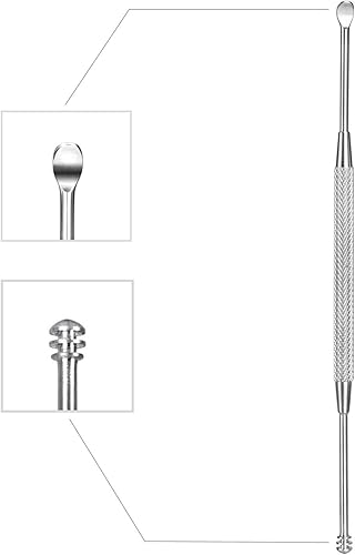 Miniatura 2 de Removedor de cera de oído de acero, cuchara raspador de oídos, rascador limpiador de oídos con caja de almacenamiento, acero inoxidable 304