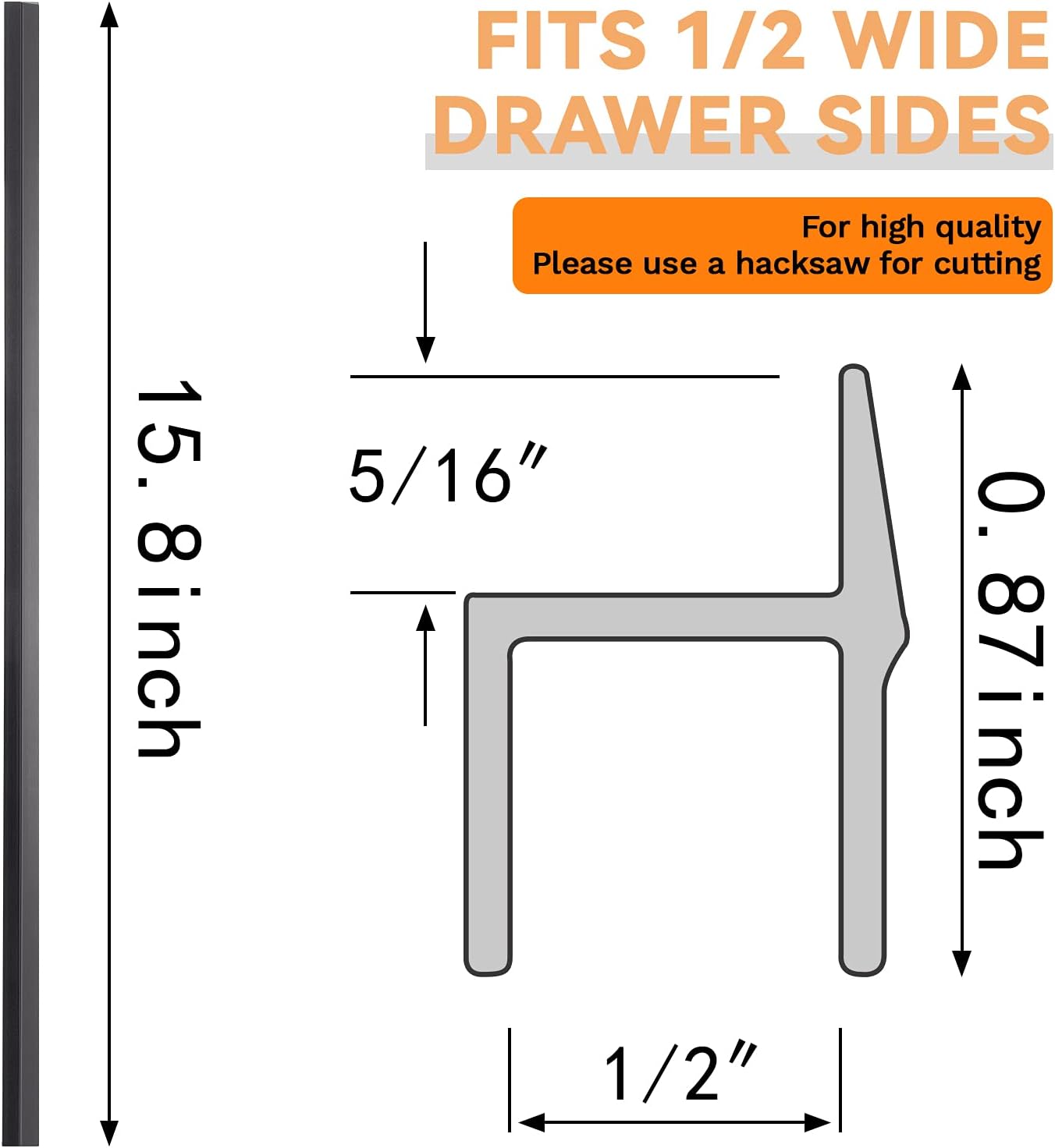2 Pieces Hanging File Rail 1/2 Drawer Sides PVC Black File Rails and 14 Pieces Plastic File Rail Clip Drawer File Rails Hook Hanging Folder Clips for File Drawer Holder Organizer : Office Products