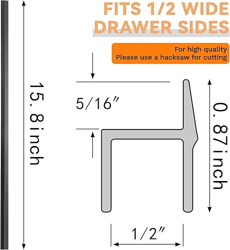 Miniatura 3 de Epakh Juego de 30 rieles colgantes de PVC y 4 clips de 1 x 0.75 x 0.75 pulgadas (ganchos) de 15.8 pulgadas, barras divisoras de gabinete para
