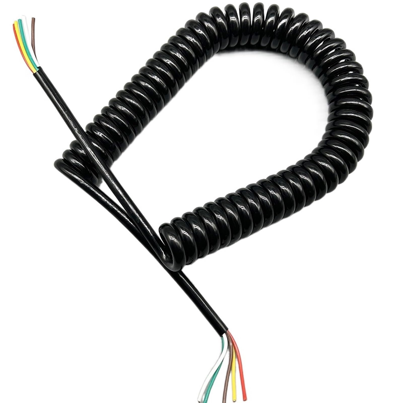 AMZBNEIDI Spring Spiral Spiral Expandable Wire, 5 Core Coiled Spring Cable Cold Resistant Stretch 2.5 meters Trailer Wire Multiple Sizes(0.5mm square)