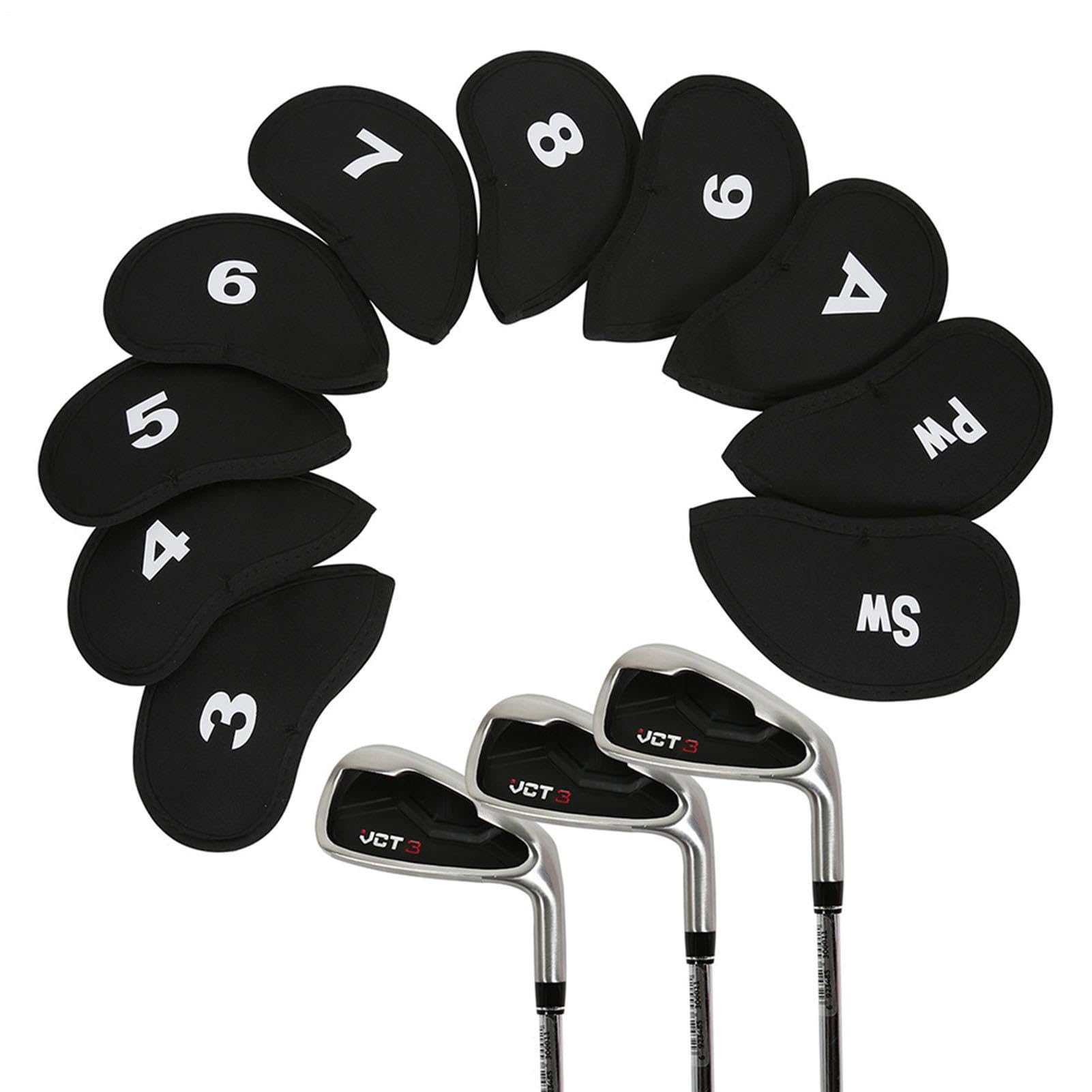 10 fundas para palos de golf con etiqueta bordada, fundas híbridas para conductor, accesorios de golf duraderos para hombre, aptas para la mayoría de clubes