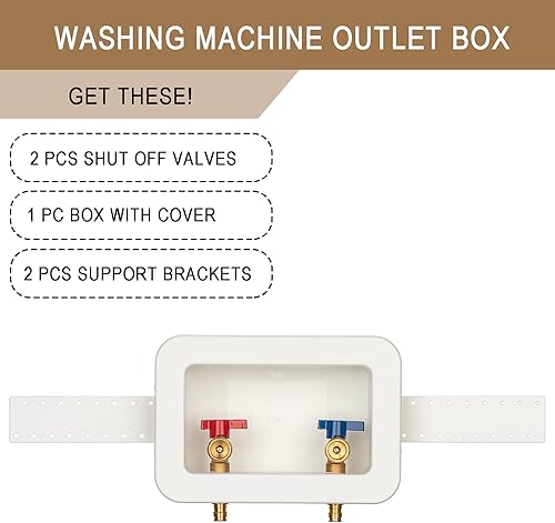 Miniatura 8 de 1 unidad Lingmfg Caja de salida para lavadora PEX-A expansión con drenaje central de 2 pulgadas, expansión PEX-A de 12 pulgada, conecta mangueras de