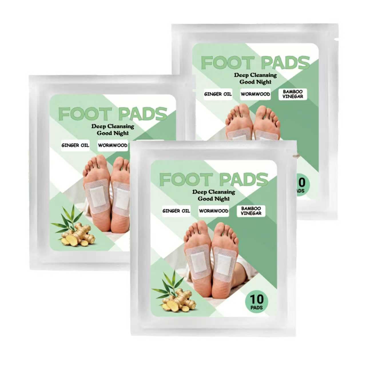 Foot Care Patches with Bamboo Vinegar & Ginger Oil, 30 Count