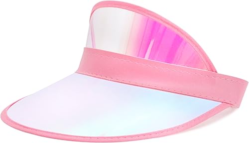 Surkat Viseras solares transparentes de plástico con protección UV, sombrero para la cabeza, sombrero para golf, tenis, playa, ciclismo