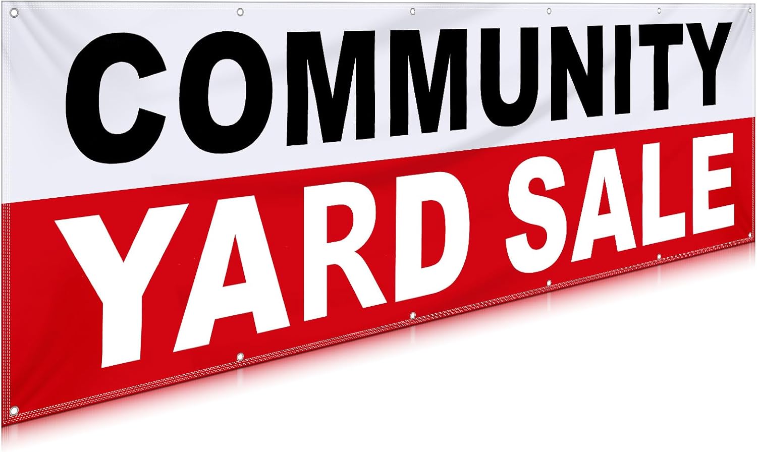 Hahafelt 3x10 Feet Community Yard Sale Vinyl Banner Sign Reusable Outdoor Yard Sale Sign Portable Waterproof Large Advertising Banner with Metal Grommets for Business Office