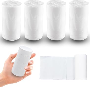 4 Rolls Travel Toilet Paper,Portable Camper Toilet Paper,Independent Packaging Travel Toilets Papers to go Packs,Coreless Toilets Papers for Rv,Camping,Backpacking and Boat