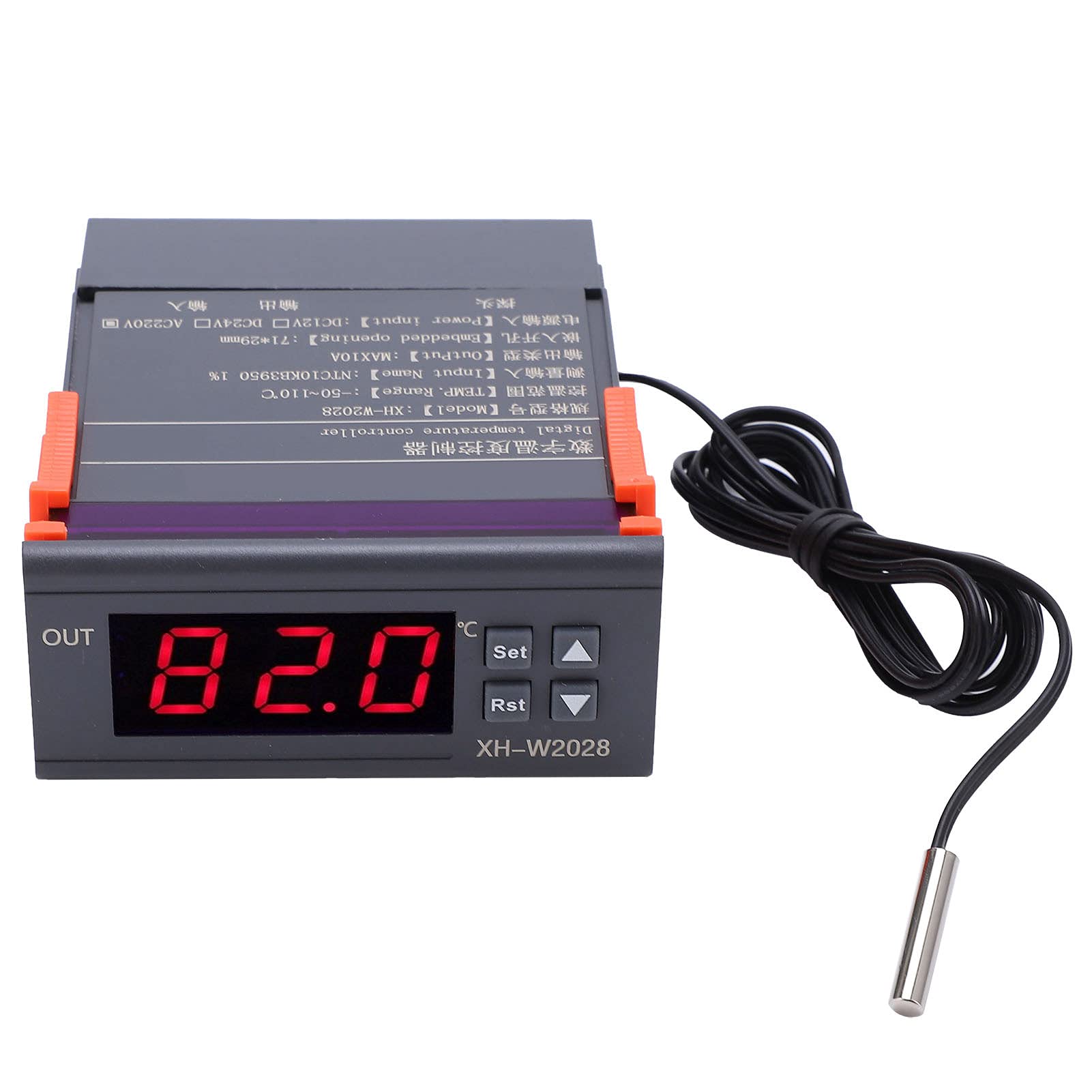 Termoregolatore digitale Termostato accurato per frigorifero e congelatore ABS fai-da-te nero (AC220V)