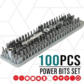 BOXERTOOL 100 piece Tamper Proof & Security Hex Bit Set 1/4 - Magnetic, Tamper Resistant, SAE Hex, Metric Hex and Star Bits - Torx, Spanner, and Tri-Wing - Compact All In One Bit Set