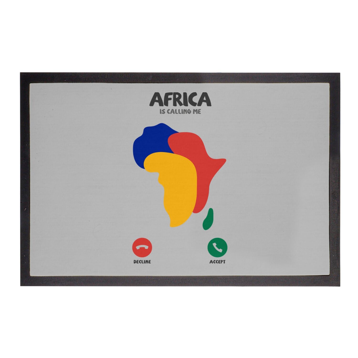 Paillasson gris Africa is Calling Me réveillez votre âme de voyageur de 75x50cm