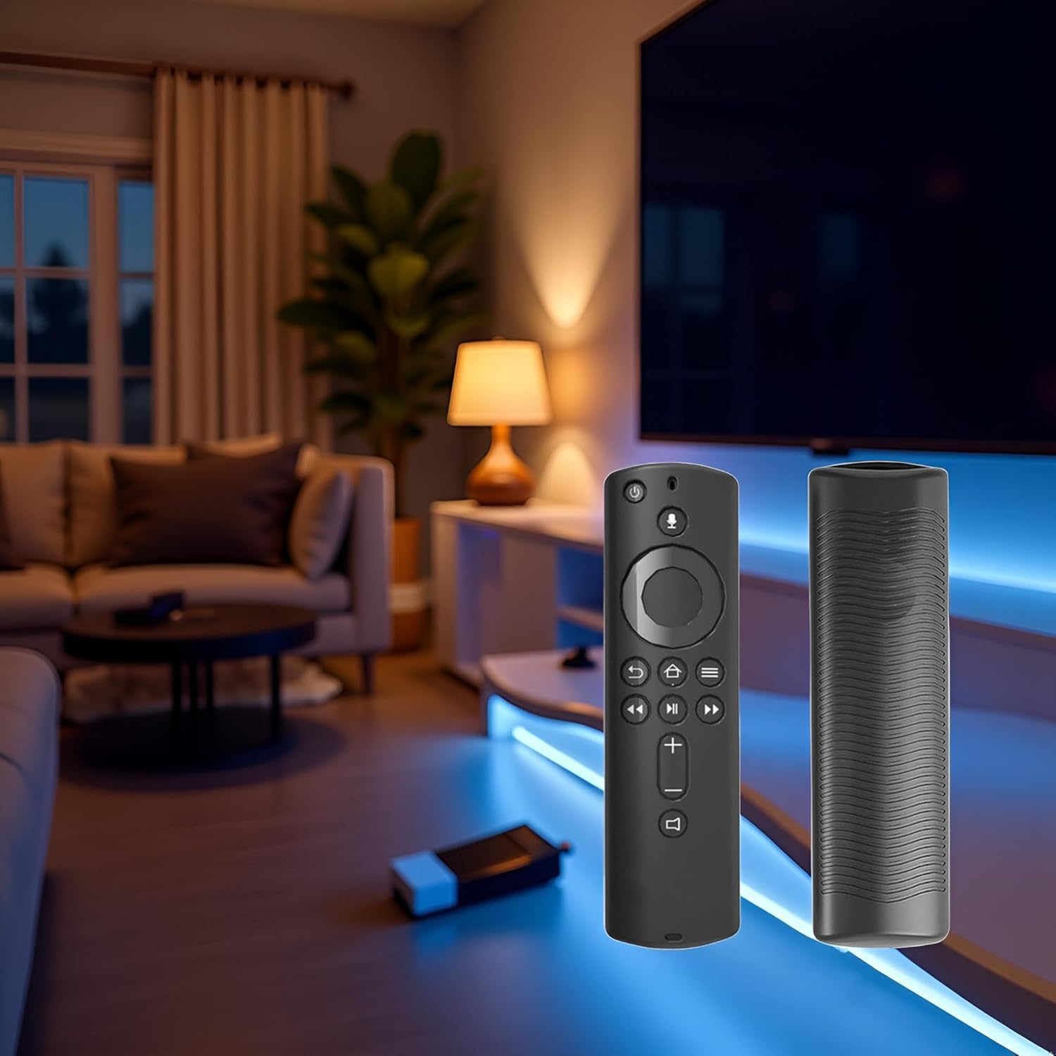 1 funda protectora negra de 5.9 pulgadas, funda de silicona suave, a prueba de golpes, antideslizante, repuesto para control remoto Amazon Fire TV Stick 4K, accesorios (electrónica)