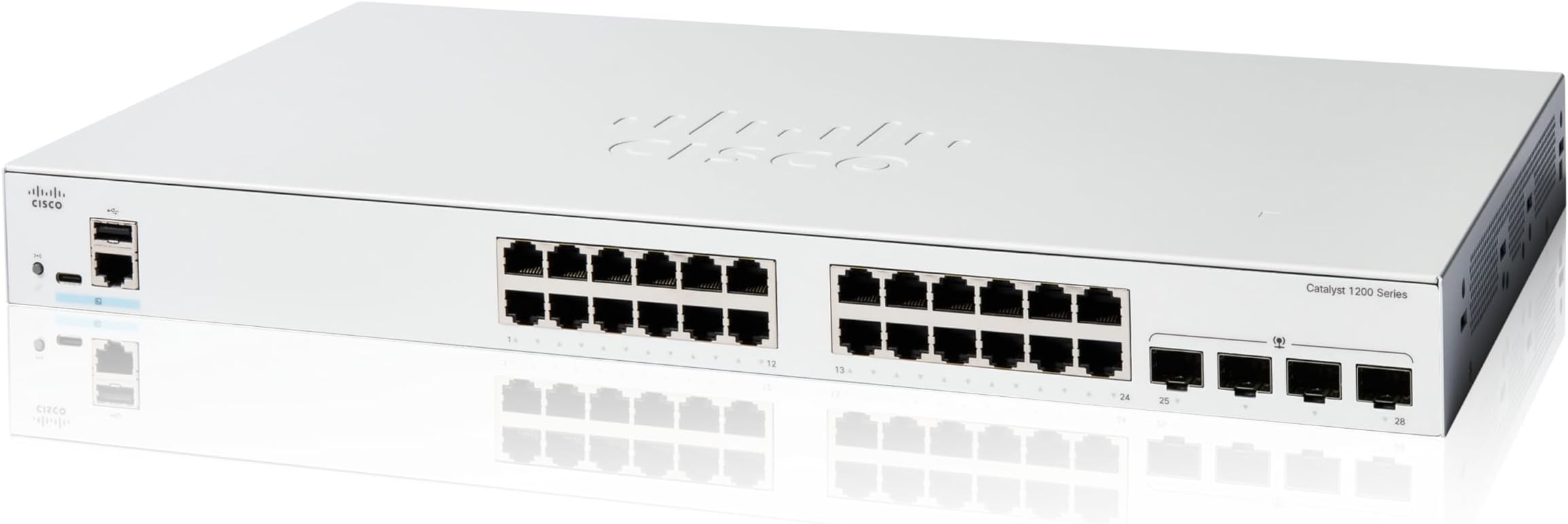 Catalyst 1200-24T-4G Smart Switch, 24 Port GE, 4x1GE SFP, Limited Lifetime Protection (C1200-24T-4G)