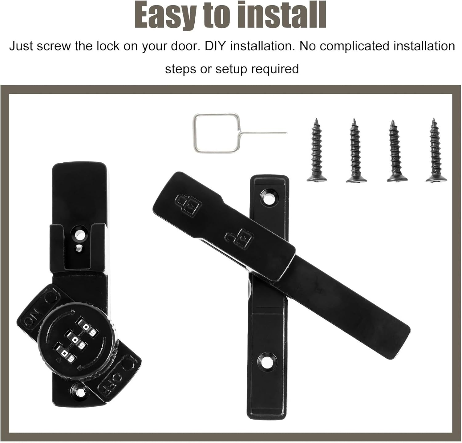 Password Barn Door Lock 180/90 Degree Flip Locks and Gate Latches,Sliding Latch for Garage Cabinet for Barn Doors(Black-90 Degrees)