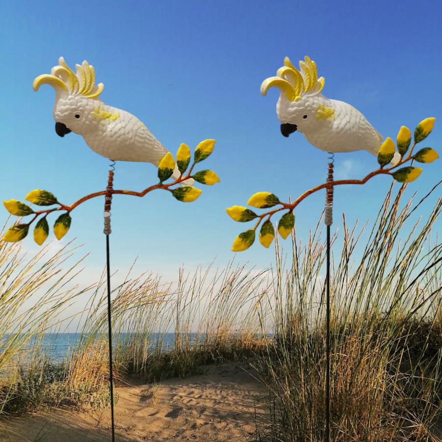 ARUNA DECOR PVC & Metal Colourful Birds Set of 2 Garden Decoration Outdoor Sticks/Stakes (Lawn Decor, Garden Decor, Outdoor Decor Stick) [18x4x15 cm] (Cockatoo) (B0DB5ZMB7V) Amazon Price History, Amazon Price Tracker