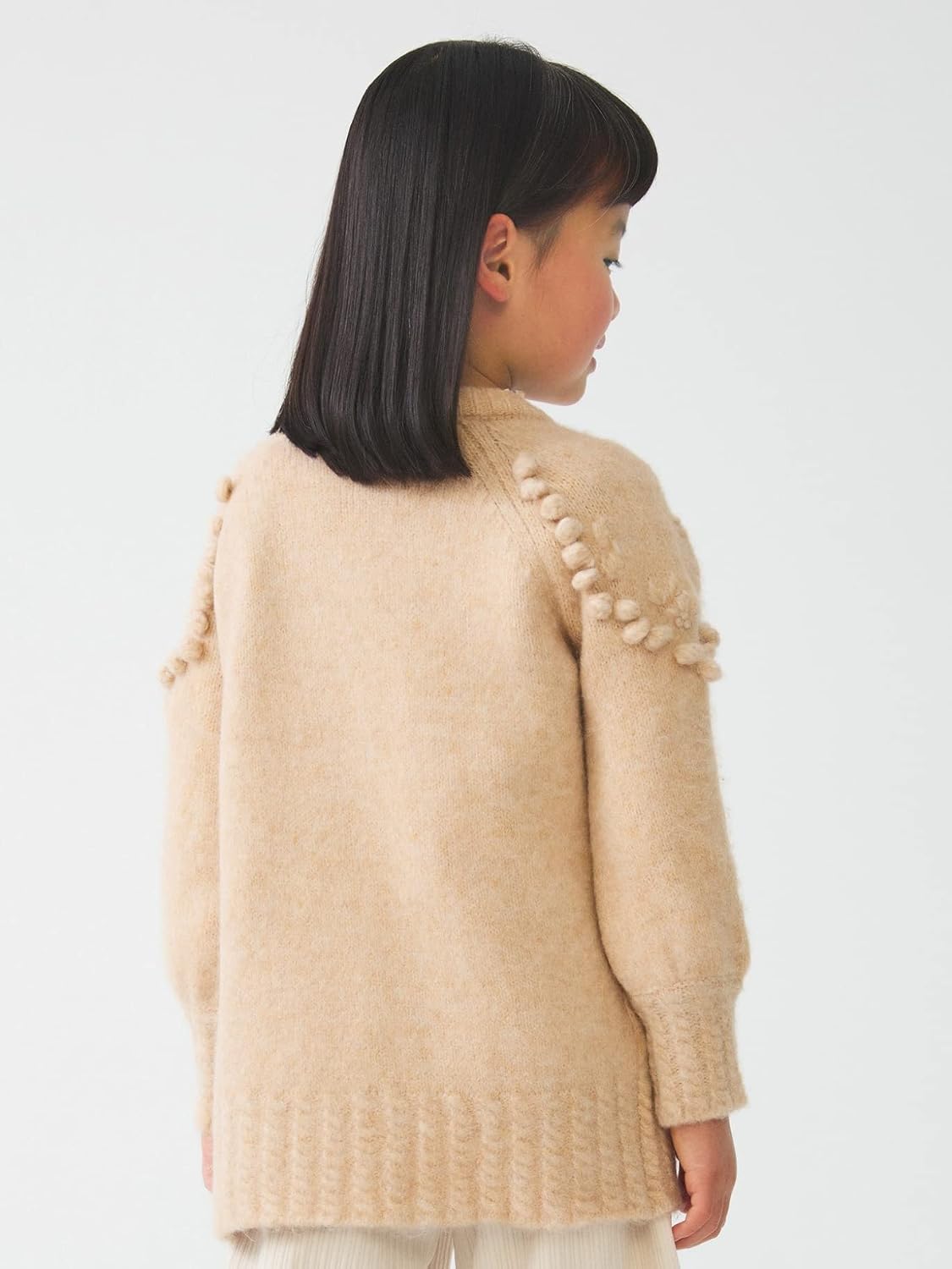 Abel & Lula Embroidered Cardigan for Girls Sand