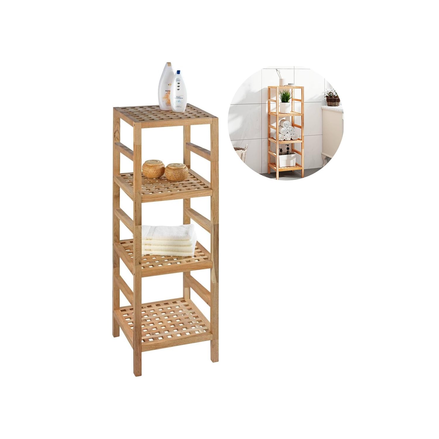 Avilia Estantería multifunción para cocina, baño y salón, de madera, 36 x 35,8 x 107 cm