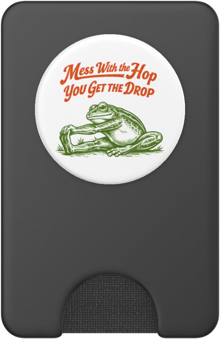 Retro Sarcastic Frog Stretching Funny Drama Queen Women PopSockets PopWallet for MagSafe