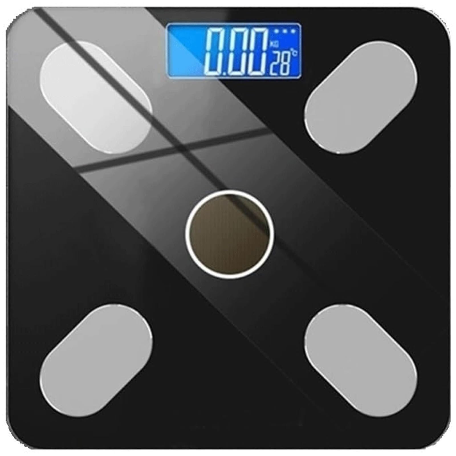 Body Fat Scale, Waga Łazienkowa Elektroniczna Waga Solarna Waga Waga Wielofunkcyjna Waga Do Pomiaru Tkanki Tłuszczowej Body Weight Bathroom Scales(Black)