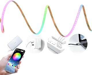 2 Pack 1.64ft (0.5m) 160 LEDs Smart Ultra-Thin High Density COB LED Strip Lights, 5V USB Powered App Control Bias Lighting for 3D Printers, TV Backlight, DIY Modding & Displays