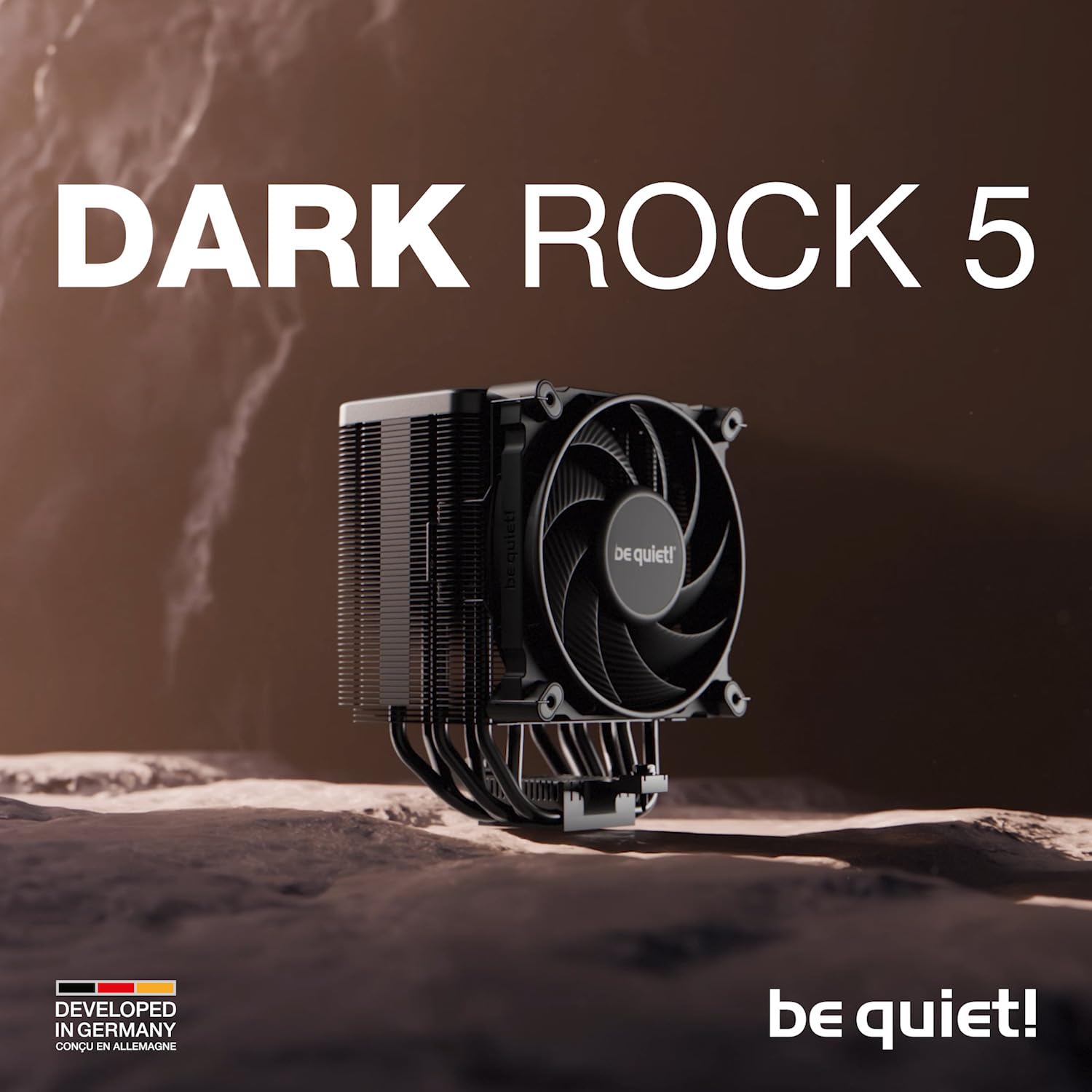 be quiet! Dark Rock 5 ventirad, puissance de refroidissement extrême, 6 caloducs haute performance, ventilateur Silent Wings 4 120 mm PWM, excellente compatibilité, installation facilitée, BK035