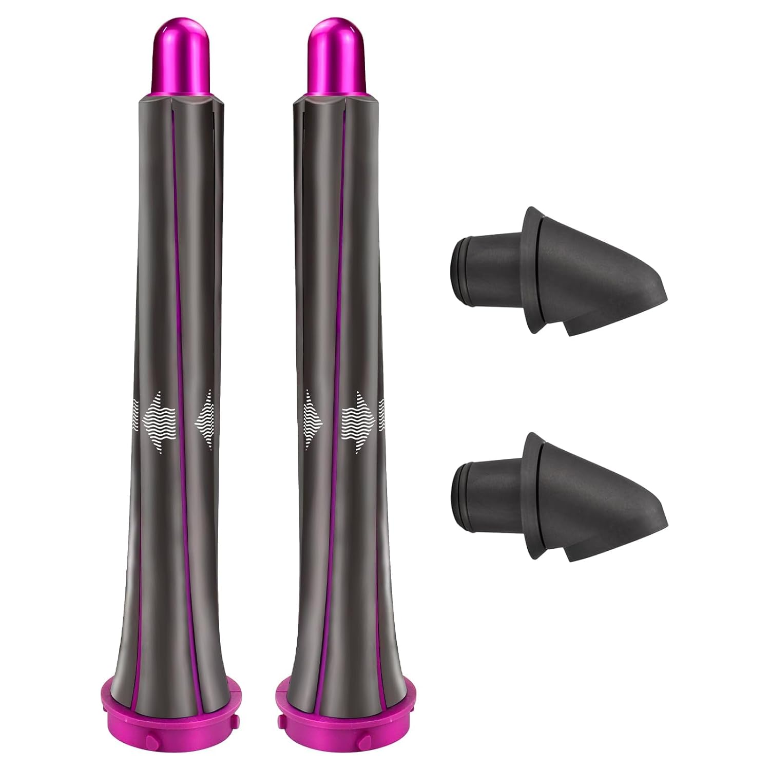 2 Pieces 20mm/0.78 Inch Long Hair Curling Barrels for Dyson Airwrap Styler Attachment with 2 Adapter for Dyson HD01 HD02 HD03 HD04 HD07 HD08 HD15 HD16, Converting Hair Dryer To Curling Iron