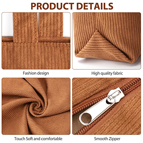 Eimmbd Corduroy Tote Bag For Women - Women's Tote Handbags Shoulder Bag Tote Bag With Pockets For School Office Shopping Travel Work (Brown) #TOP4