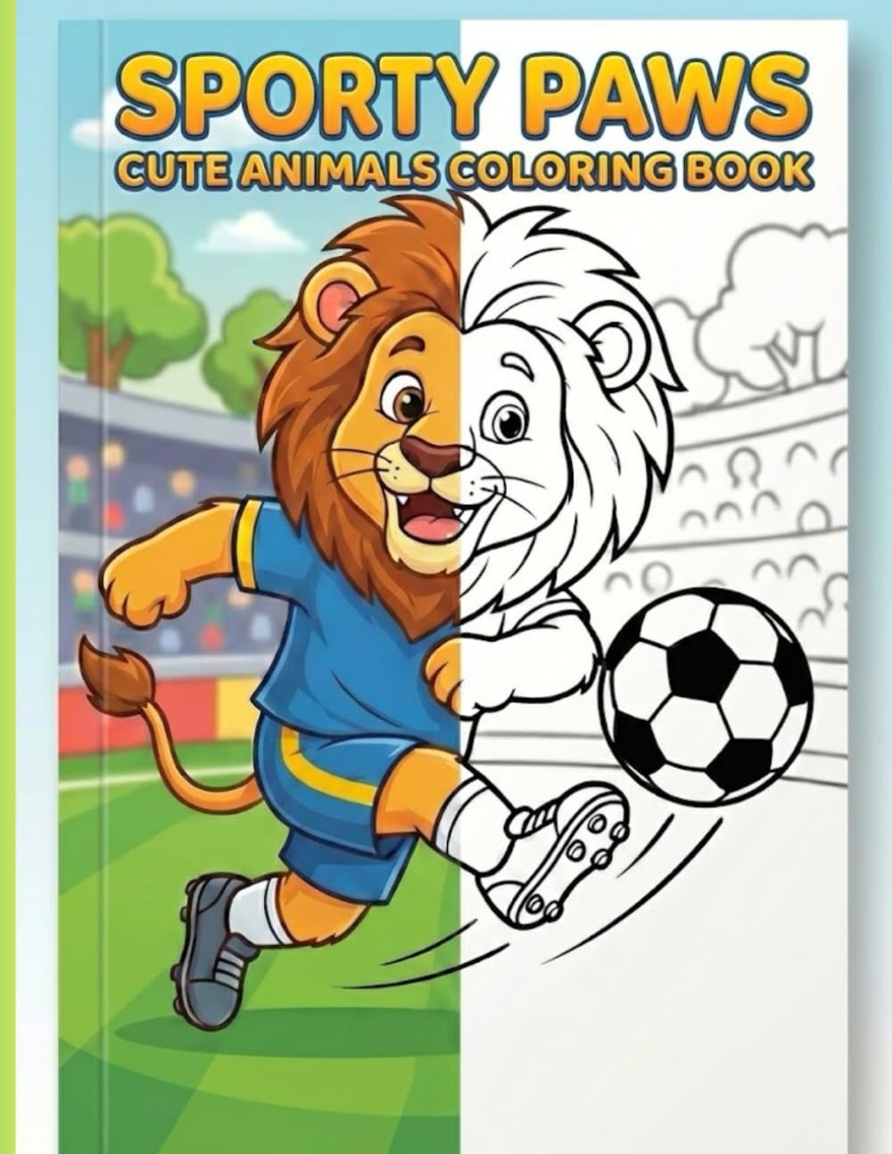 sporty paws cute animals coloring book: sporty paws cute animals coloring book for kids age 4 to 8 years