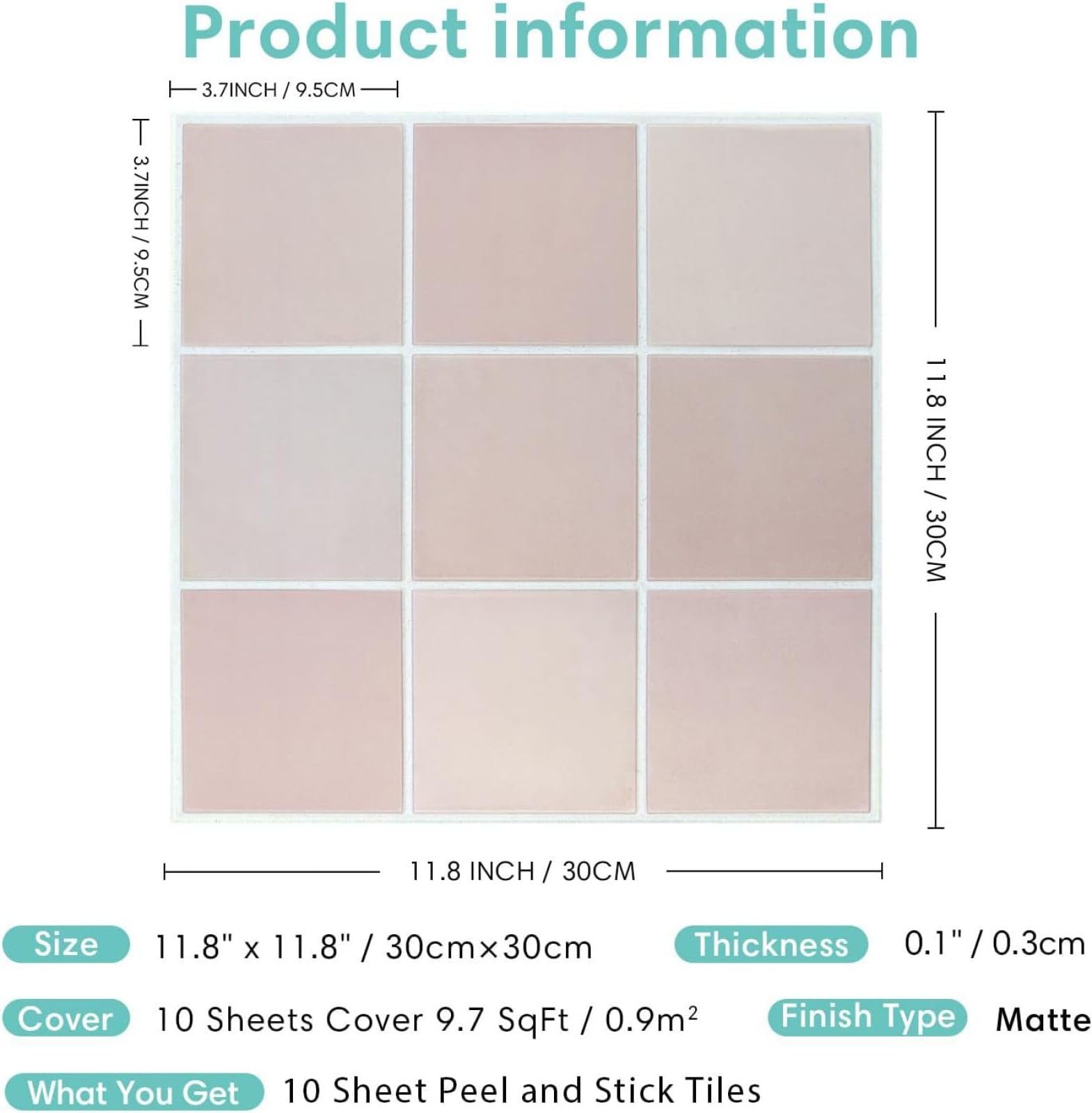 Piastrelle Adesive Cucina Modello Geometrico Rosa Pavimento pvc Adesivo Mobili Decorazioni Piastrelle Adesive Bagno Impermeabile Resistenza all'olio Mattonelle Adesive