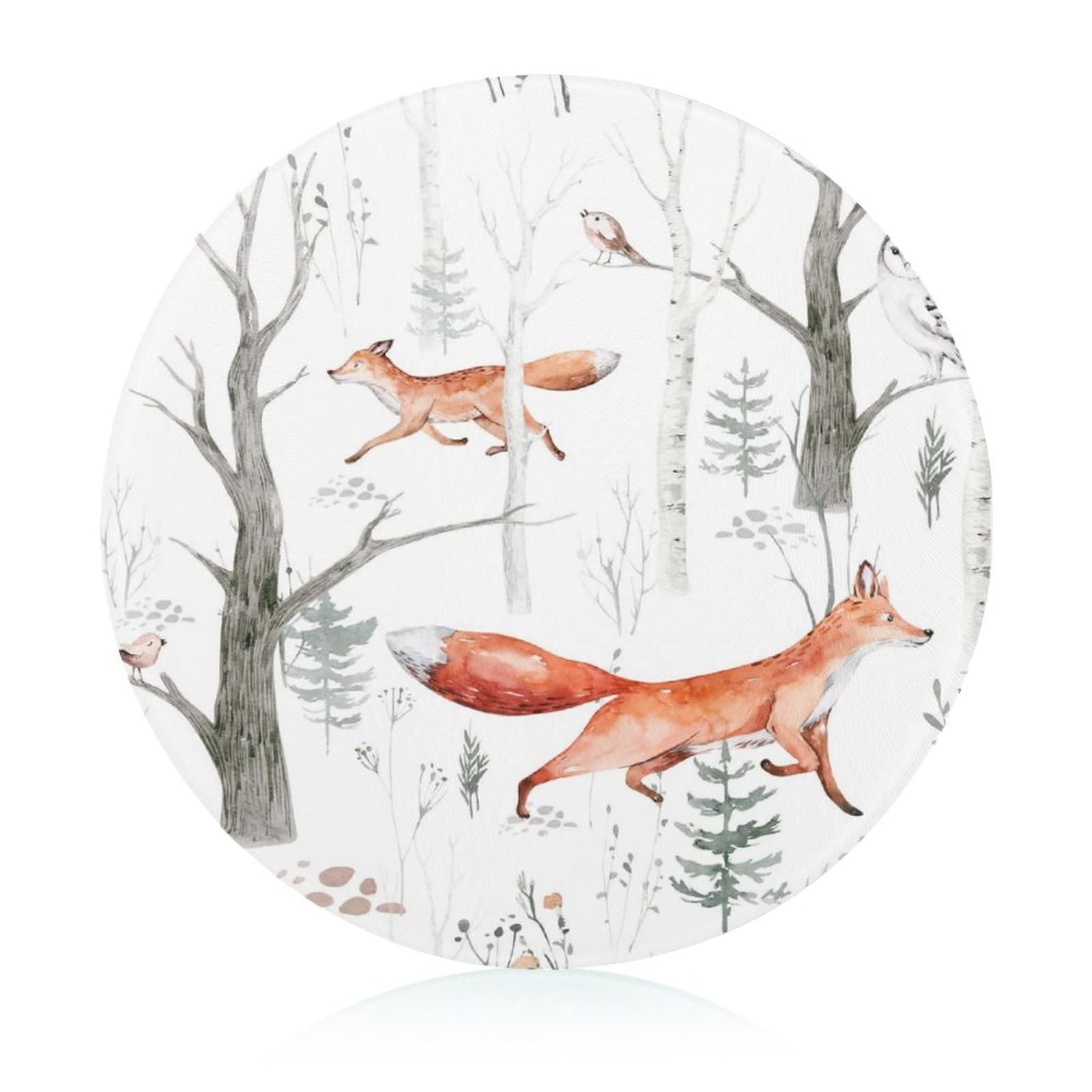 Plaque de cuisine motif hibou et papillon en verre pour protéger le plan de travail