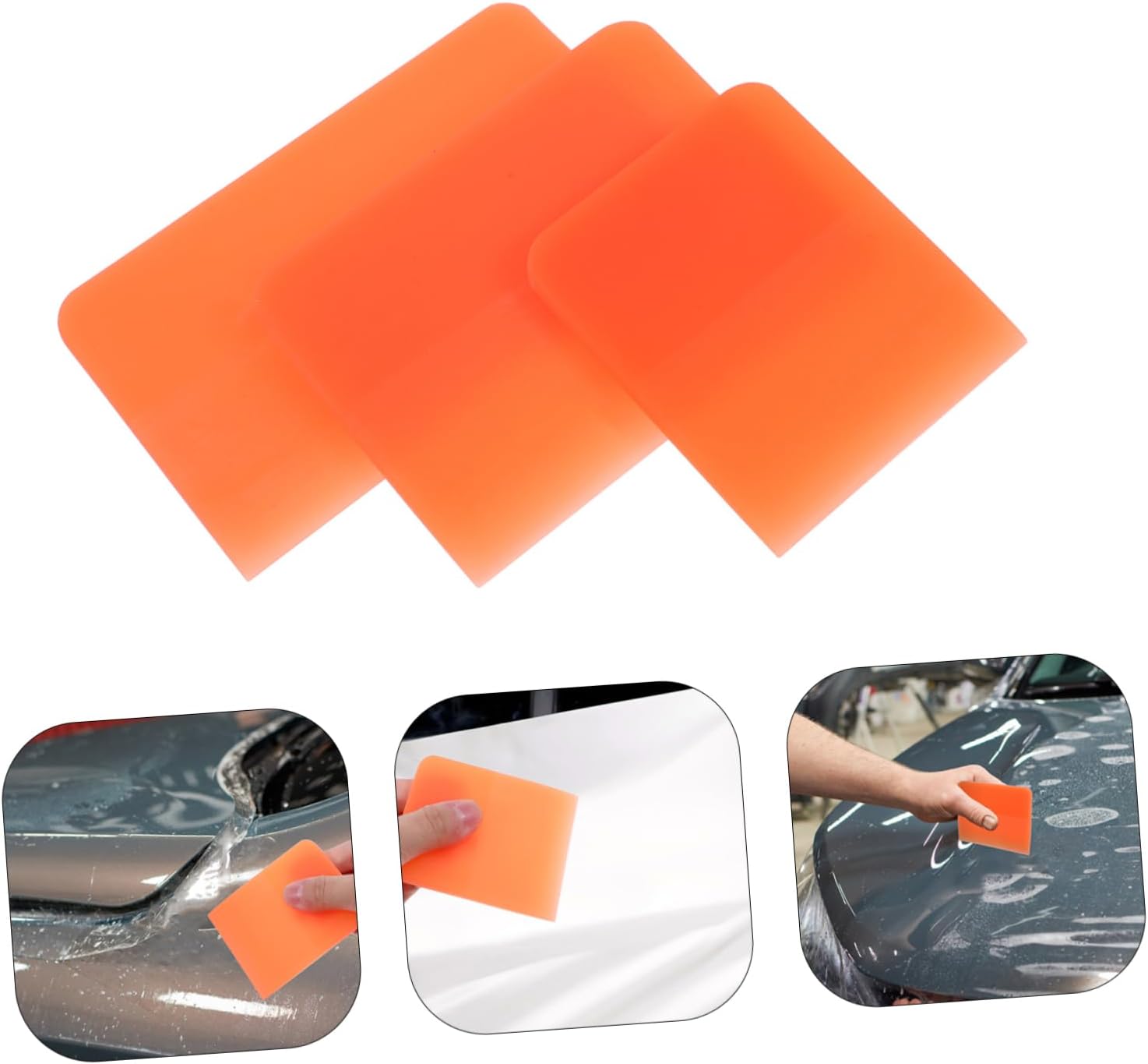 SOLUSTRE 3pcs Car Film Scraper Versatile Auto Squeegees for Vinyl Wrap Application Safe for Car Paint Efficient Cleaning Tools