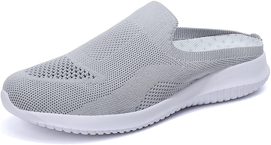 GOSPT Women's Backless Slip on Mesh Sneakers Shoes Ladies Comfortable House Slippers