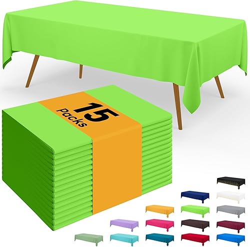 Miniatura 92 de Smiry - Juego de 6 manteles desechables, manteles rectangulares impermeables de 54 x 108 pulgadas para fiestas, mantel de plástico decorativo, a