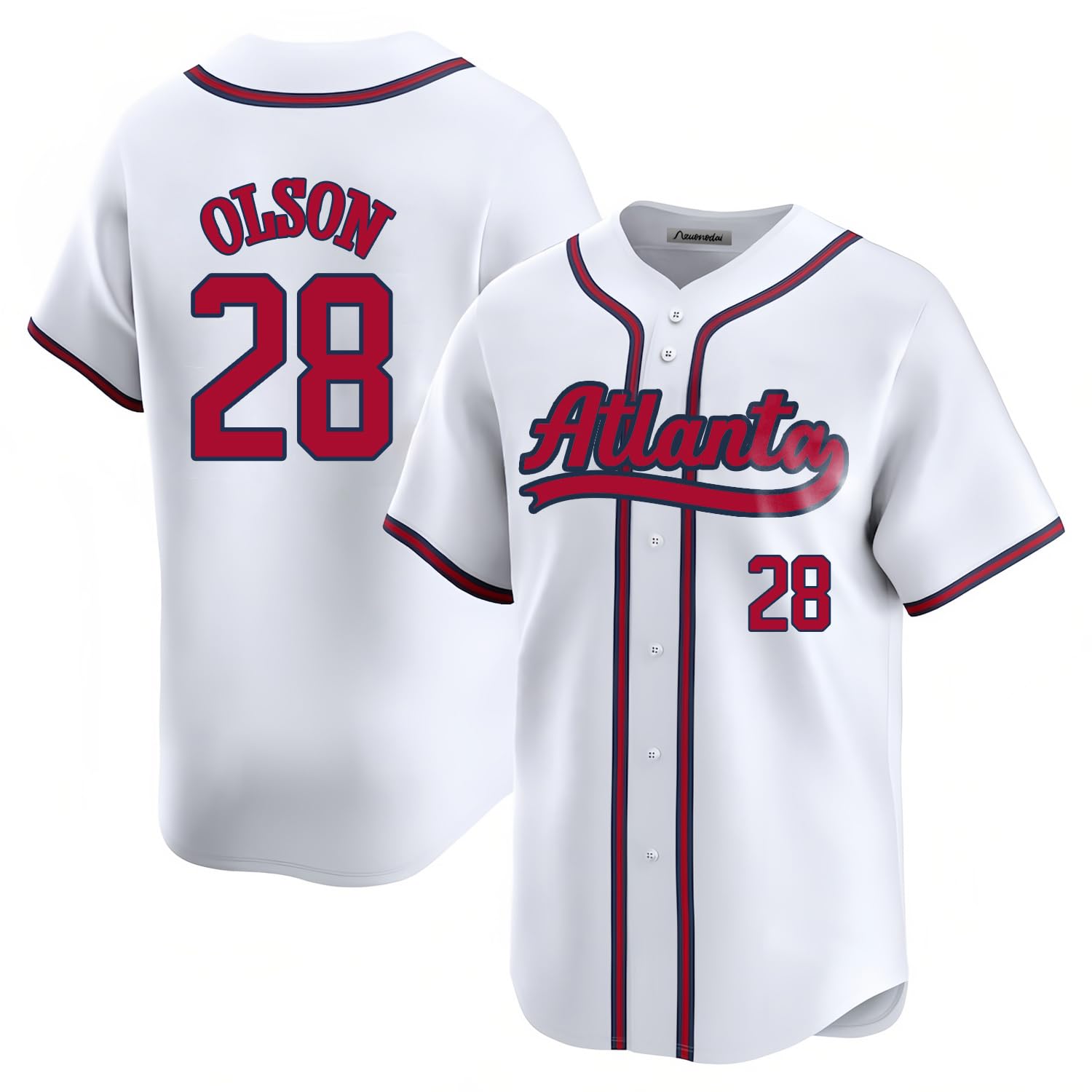 Custom Mens/Women/Youth Atlanta Baseball Stitched T-Shirt for Sports Fan