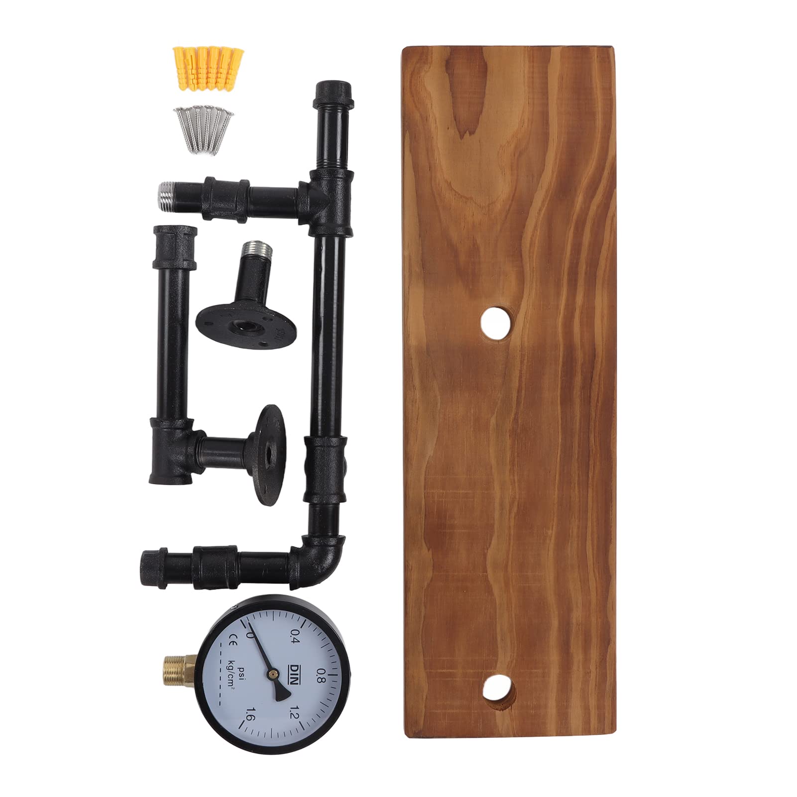 Industrielles Rohrregal, Einfach zu Montieren, Retro-DIY-Wandmontage-Mehrzweck-Aufbewahrungsregal mit Holzbrettern für Zuhause, Büro, Wohnzimmer, Bar, Badezimmer, Küche