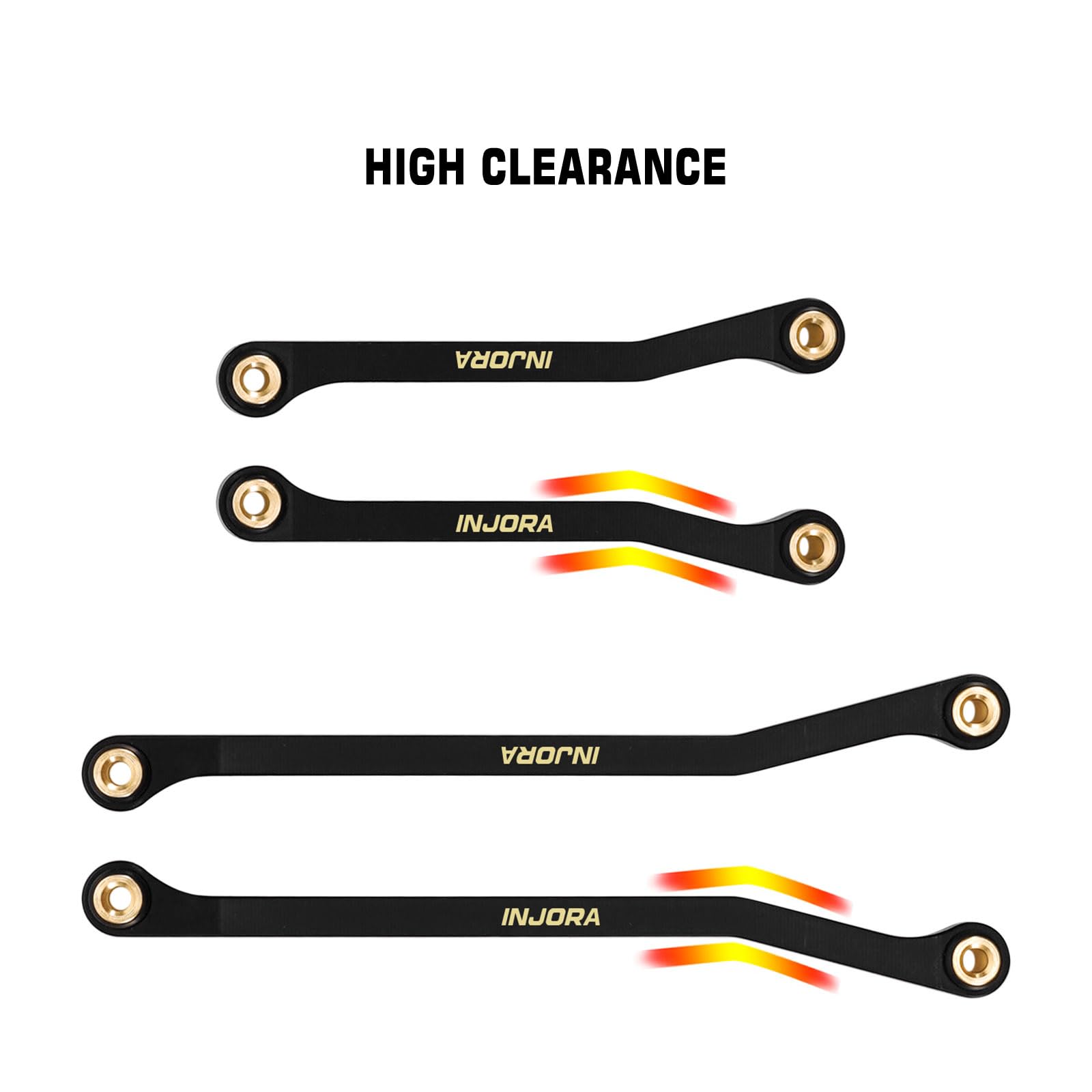 INJORA Collegamenti del telaio in ottone ad alta distanza con rivestimento nero per 1/18 Redcat Ascent-18 APEX