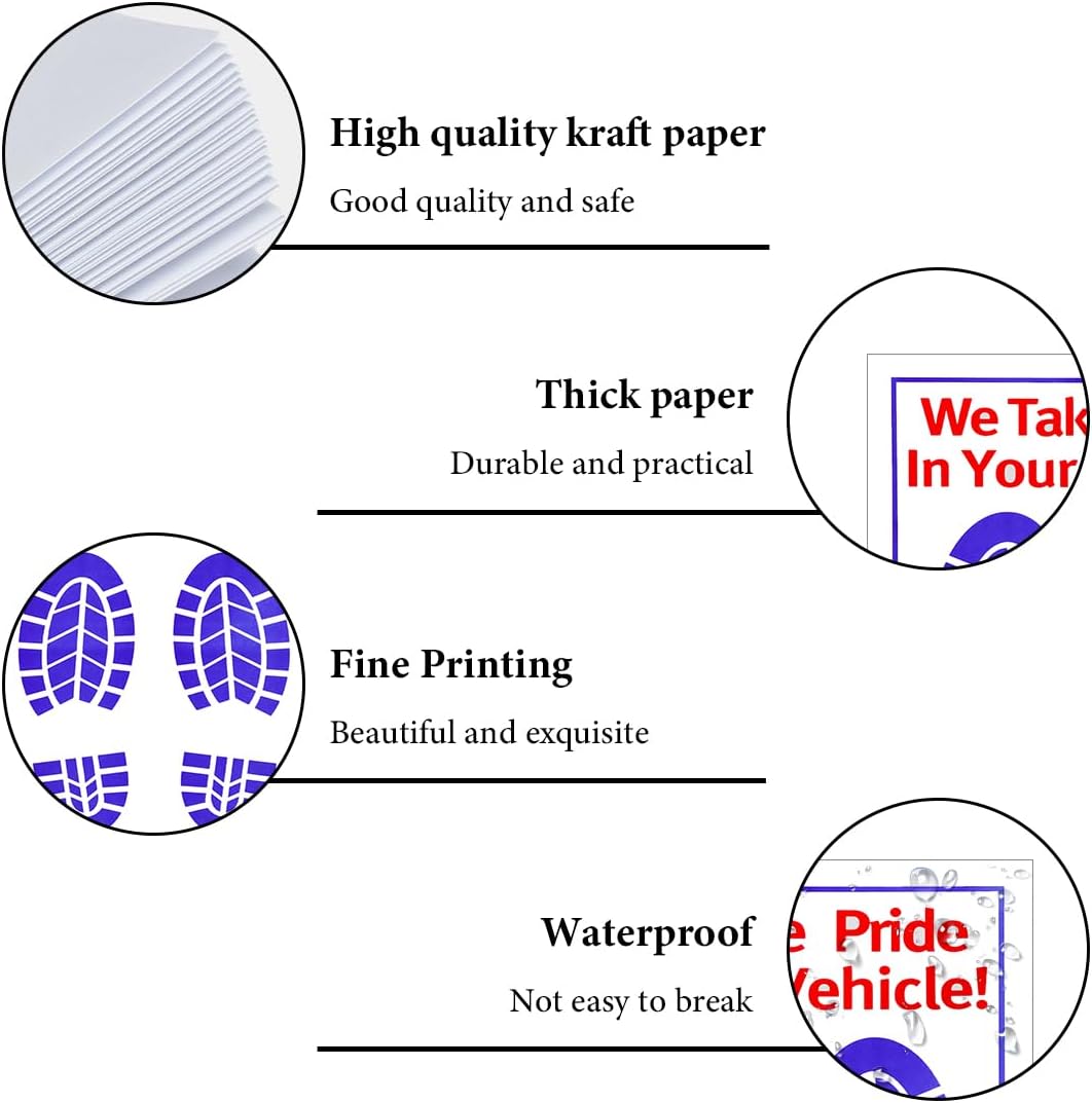 50PCS Car Paper Floor Mats, 16 x 20 Inch Disposable Floor Mat Temporary Car Floor Protector, Waterproof Kraft Paper Floor Pad Automotive Mat Covers for Detailing Detail Wash (White+Blue, Style3) image 3