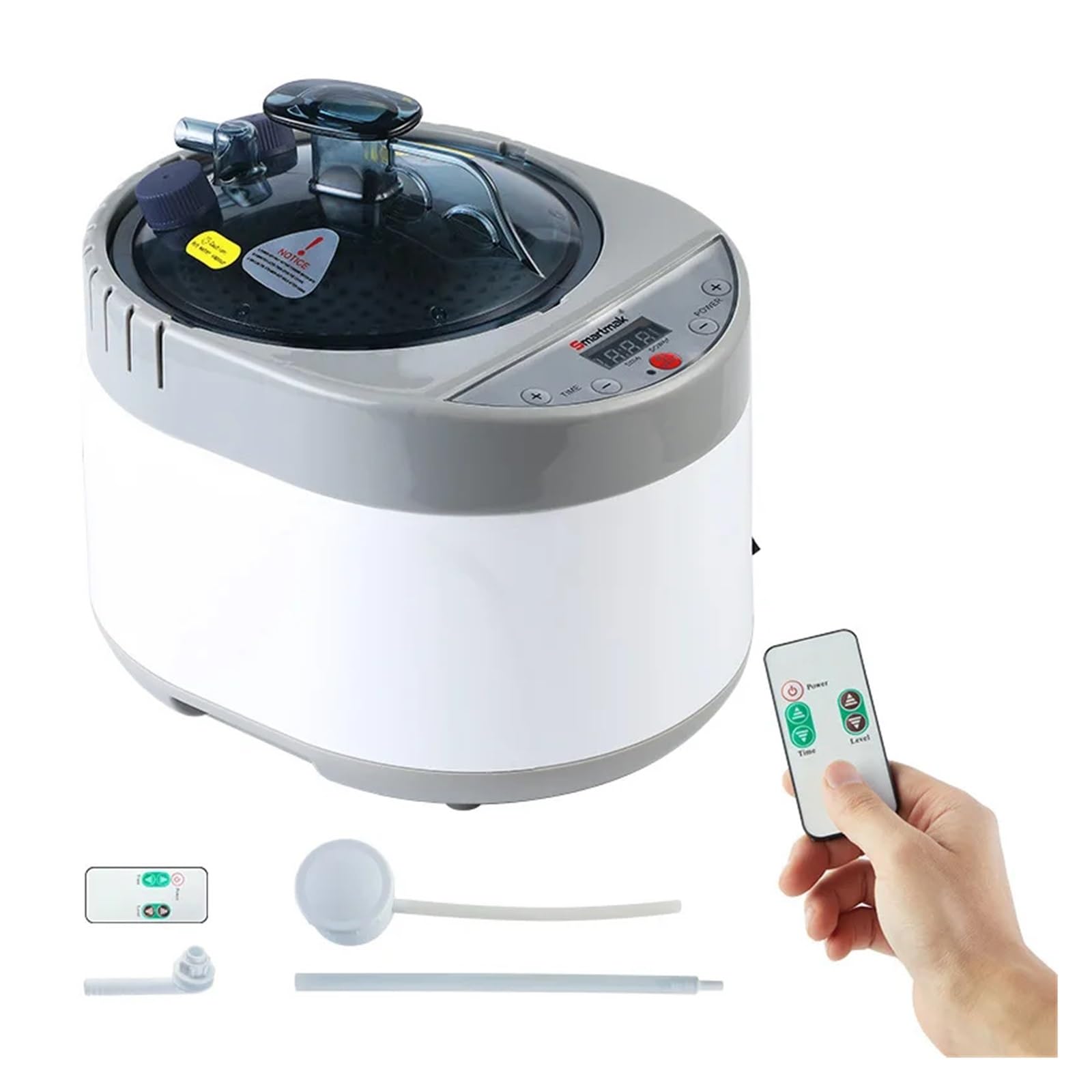 Parowiec do sauny, Generator pary do drewnianej beczki, parowy podgrzewacz sauny, akcesoria wanny i kabiny prysznicowej o większej pojemności(Grey)